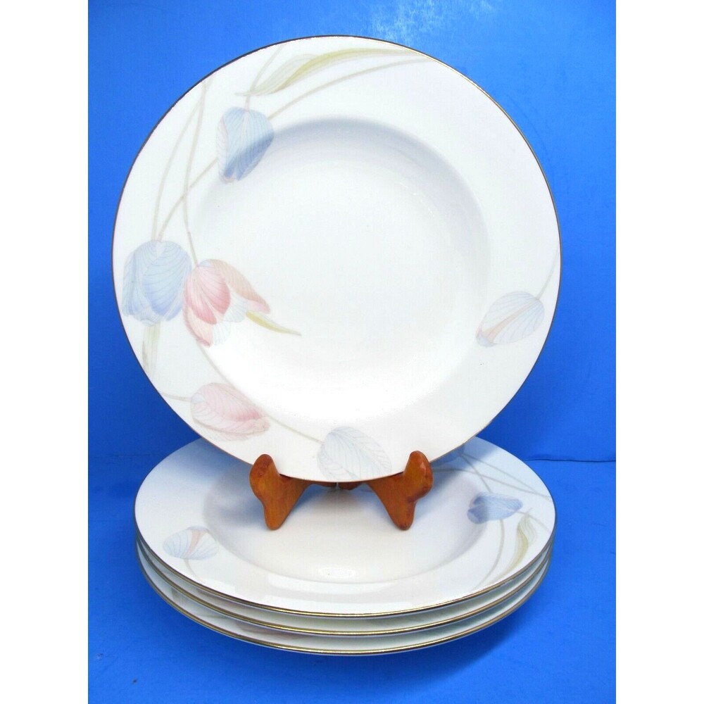 Mikasa Swiss Garden 9" Rimmed Soup Bowls Bundle of 4 Excellent